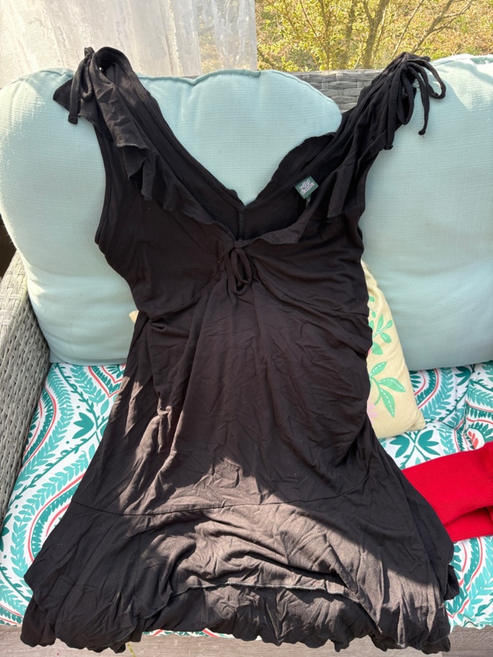 Target Black Mini Dress with Tie Shoulder Details